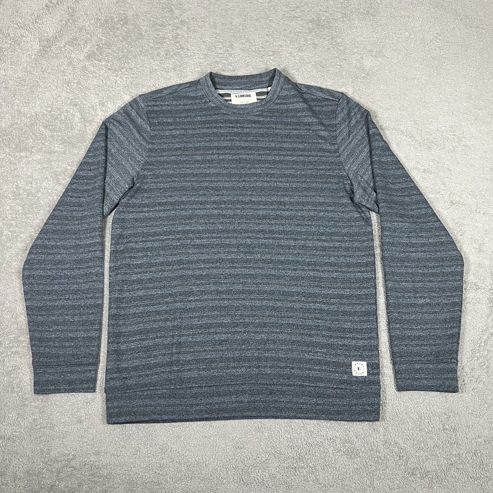 Linksoul Sweatshirt Mens Small Pullover Sweater Gray Golf Tempus Fugit Crew Neck
